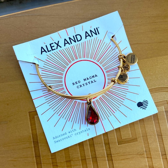 Alex and Ani Red Magma Charm Bracelet - January Birthstone - Picture 2 of 4